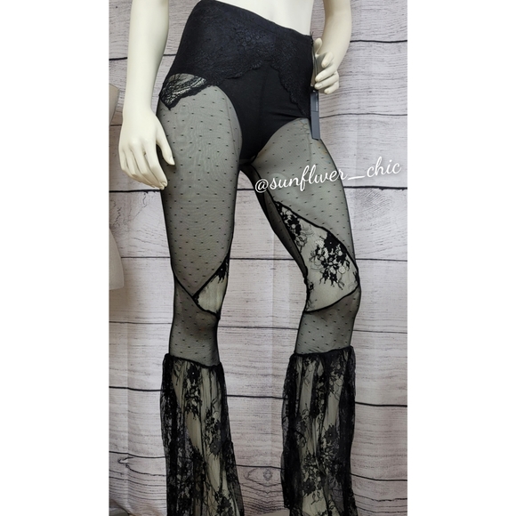 [NEW] Widow/Dolls Kill Mesh & Lace Bell Bottoms - Picture 12 of 16
